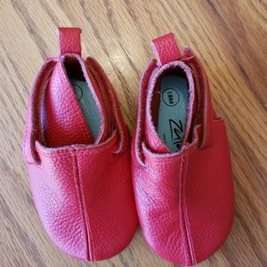 Zutano red leather shoes